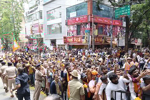 Crowd gathered for PM Modi's roadshow