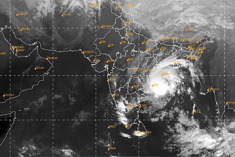 A satellite view of Cyclone Jawad