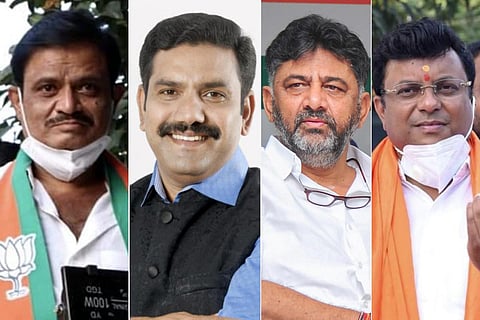 Munirathna, Vijayendra Yeddyurappa, DK Shivakumar and Rajesh Gowda