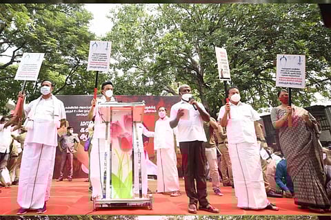 MK Stalin and senior DMK leaders