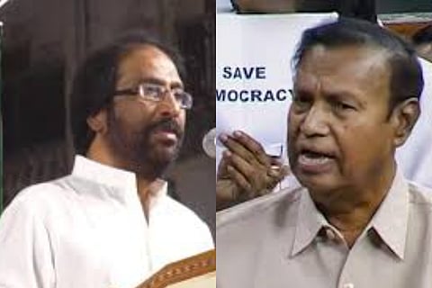 DMK leaders Tiruchy Siva and TR Baalu