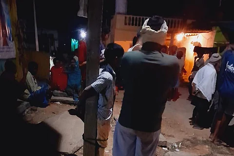 Screengrab from a video showing the Dalit boy tied to the pole in Karnataka