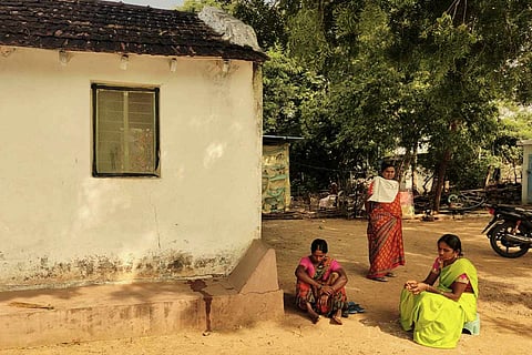 Dalit women of Kandugula sit in their locality