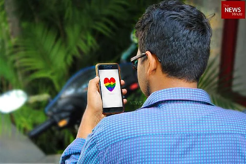 A man looking into his phone