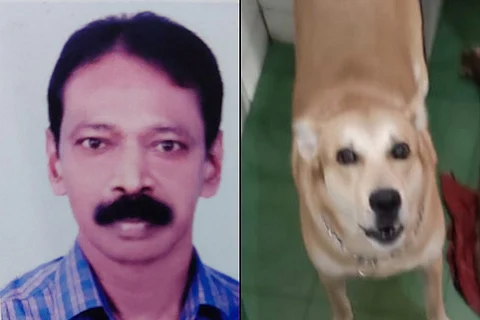 Retired SI Soman and his dog Unnikuttan