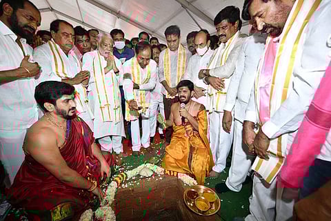 The foundation stone laying ceremony in Delhi