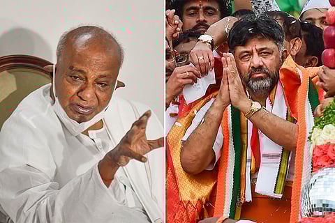 Deve Gowda and DK Shivakumar