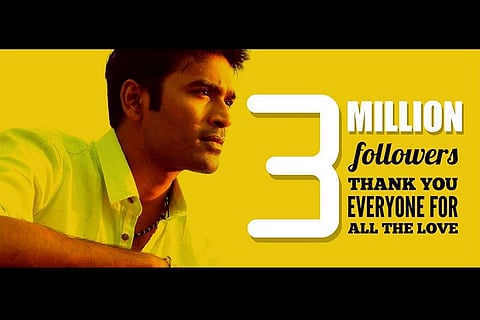 Kolaveri actor Dhanush is feeling the love, his Twitter account hits three million followers