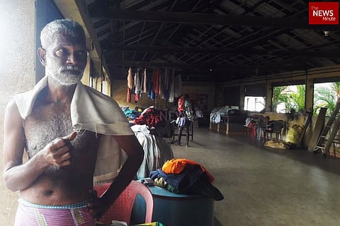 A worker inside the dhobi khana