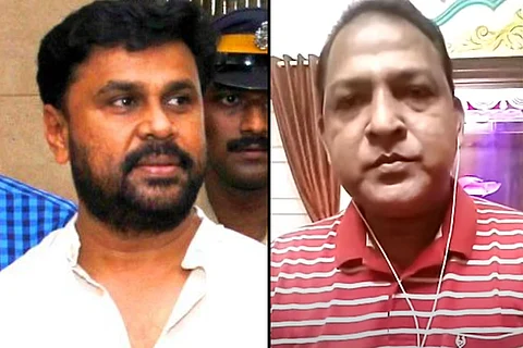 A collage of actor Dileep on the left and director Balachandrakumar on the right