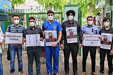 Resident doctors staging protests against Ramdev