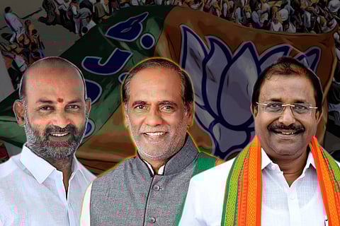 A collage of BJP leaders from the Telugu states