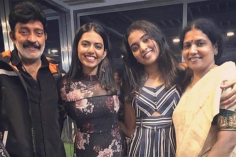 Dr Rajasekhar, wife Jeevitha and daughters Shivathmika and Shivani