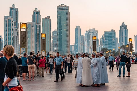 People gathering at a public place in UAE's Dubai