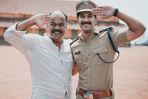 Filmmaker Rosshan on the left and Dulquer seen as a SI on the right.