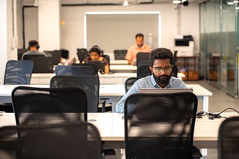 Employees working in an office