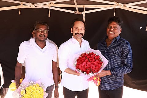 Fahadh Faasil and Mari Selvaraj on the sets of Maamannan