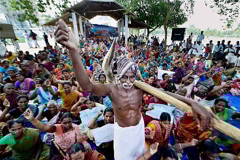 Farmers protest in Tamil Nadu