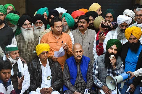 Farmers protest press conference at Singhu border