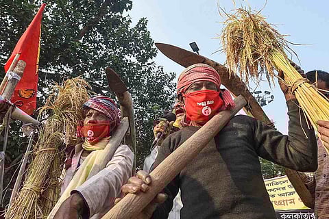 Farmers protest in Kolkatta