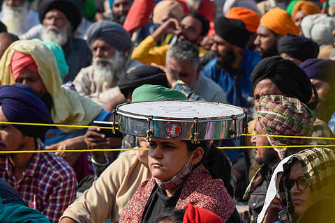 Farmers protest during ‘Delhi Chalo’ march