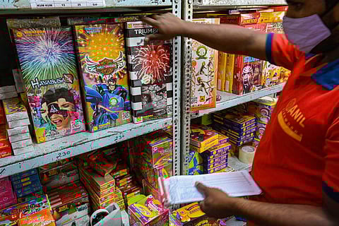 Fireworks on display
