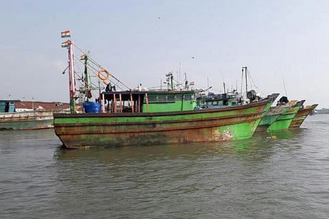 Fishing boat at sea
