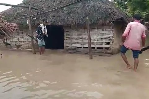 An inundated house in Bhadrachalam