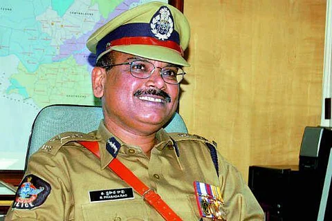 File photo of DGP Prasada Rao sitting on his desk