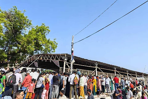 Crowd at Hyderabad’s Nampally Exhibition grounds