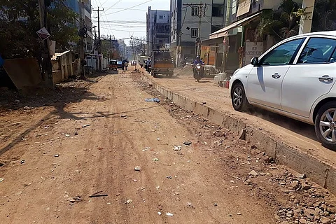 Never-ending road work at Babu Khan lane in Hyderabad troubles residents