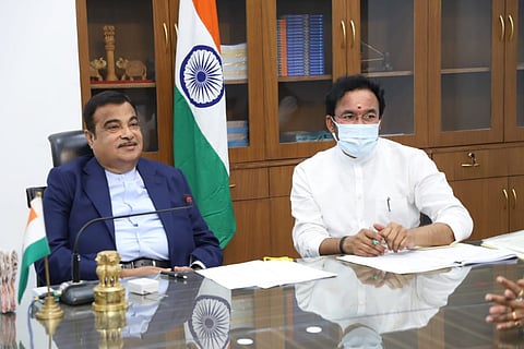 Union Minister Road Transport and Highways Nitin Gadkari  and MoS Home  Affairs G Kishan Reddy