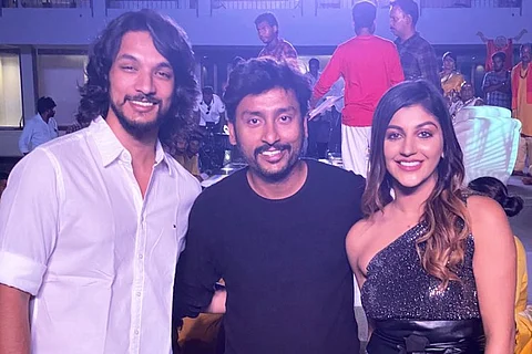 Gautham Karthik - Yashika join sets of Nayanthara starrer 'Mookkuthi Amman'