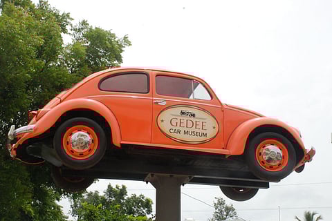 Volkswagen Beetle at the entrance to Gedee Car Museum, Coimbatore