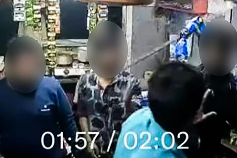 CCTV Visual of goons attacking shopkeeper