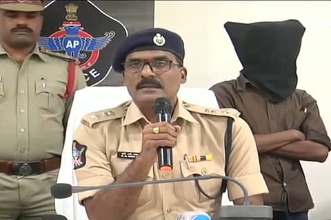 Guntur Urban SP Ammi Reddy addressing the media