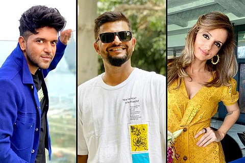 Guru Randhawa, Suresh Raina and Sussanne Khan