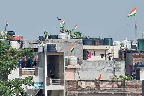 National flags hoisted at homes in Delhi on August 13 as part of Har Ghar Tiranga campaign, what to do with the flag after Independence Day