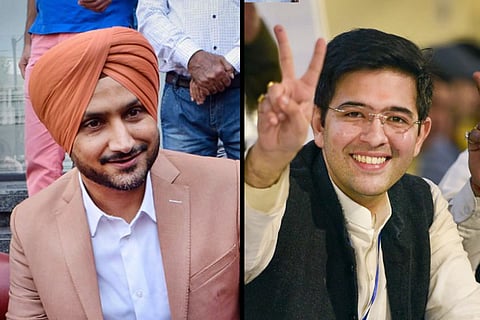 Harbhajan Singh and Raghav Chadha