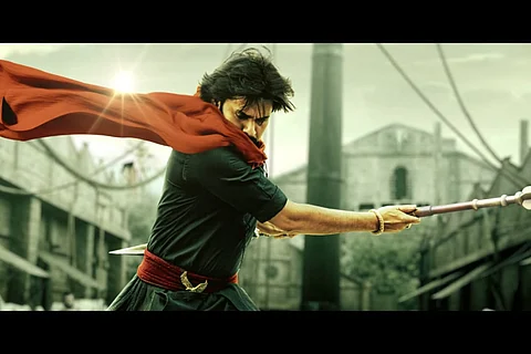Pawan Kalyan is seen as a legendary historical outlaw with a spear and cape in the first glimpse.