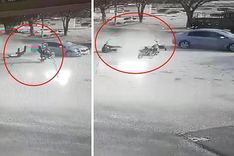 Caught on CCTV: Student recklessly rams car into bike in Kovai, drives away