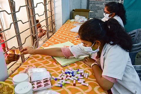 Homeopathy practitioners give drugs to the patients