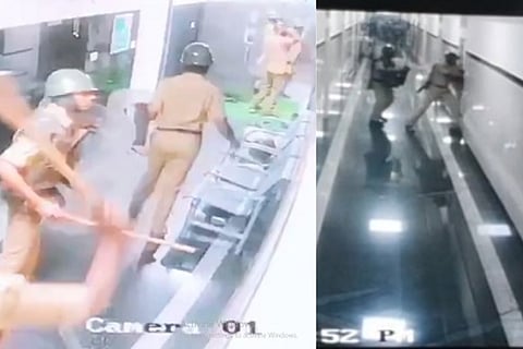 CCTV footage shows Mangaluru cops barging into a hospital, use tear gas shells