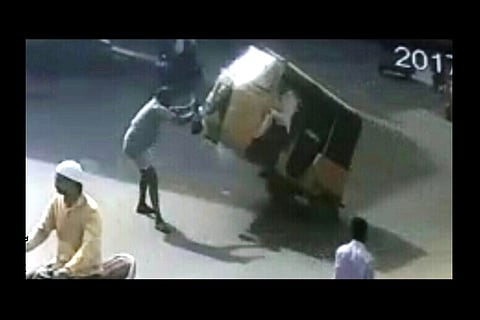 Watch: Freak accident in Hyderabad as auto hits pedestrian in the chest, kills him