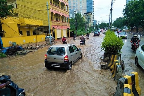 Flooded streets of Hyerabad