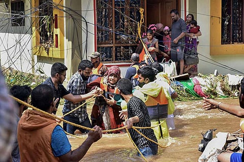 Residents of Hyderabad stranded in water being rescued