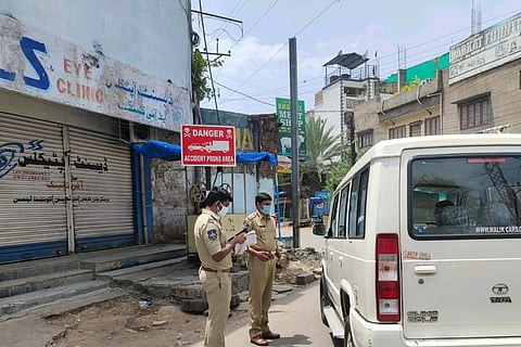 Hyderabad police at work
