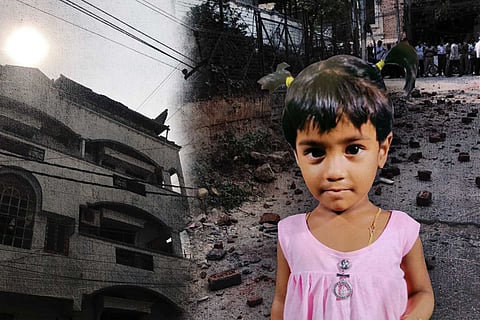 Four year old child who died in Hyderabad after construction material fell on her head