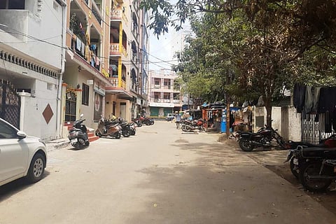 A street marked as a micro containment zone on paper