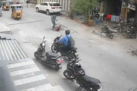 CCTV footage of man being attacked in Hyderabad